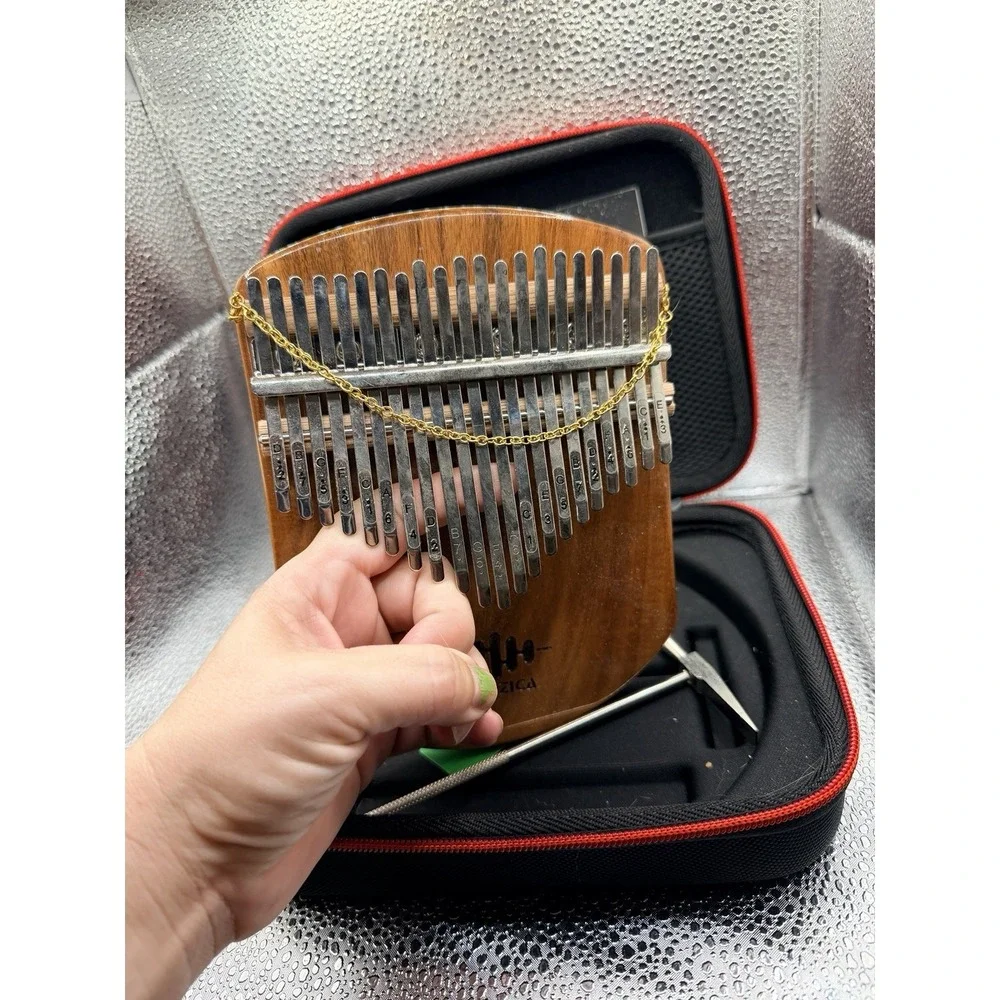MOOZICA 21 Key EQ Kalimba Koa Wood Thumb Piano Kalimba Case Rare Find